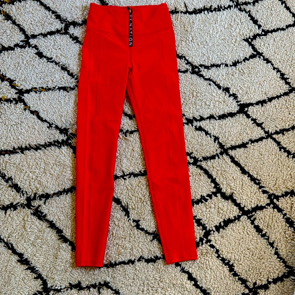 P.E Nation 7/8 Leggings Red Small EUC